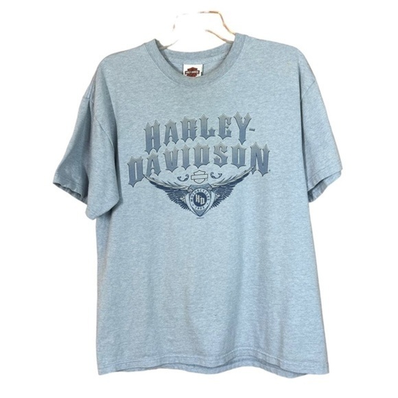 Harley-Davidson Light Blue Wings Northwest Olympia Washington T-Shirt Size L - Picture 4 of 13